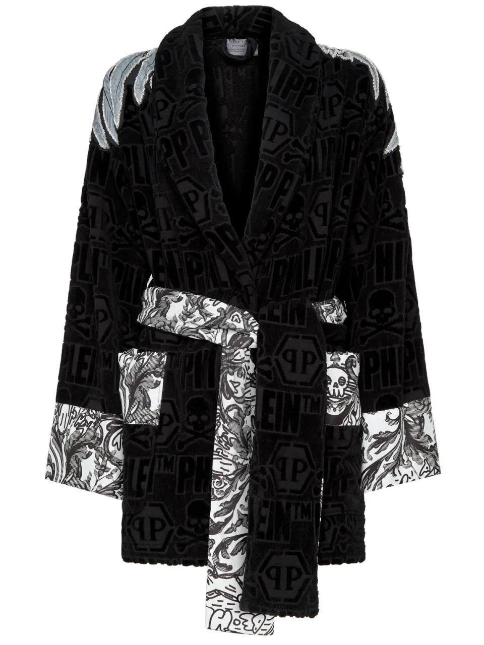 Philipp Plein Badjas Eagle zwart, foto 2