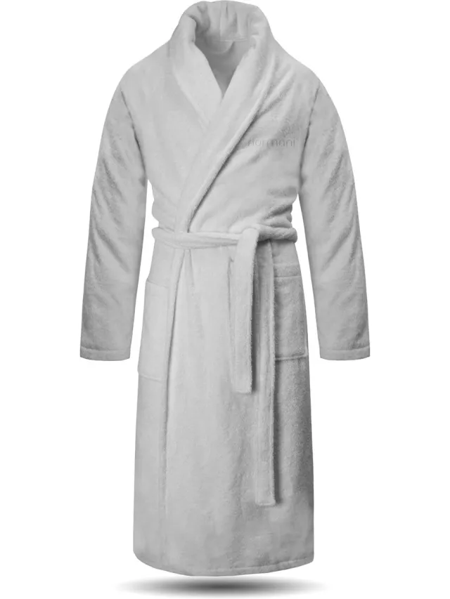 normani Unisex premium badjas „Sivas“ wit