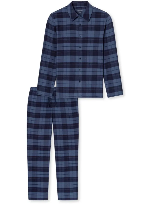 Schiesser flanellen heren pyjama met knoopsluiting - Ruit - Selected! Premium - 52 Schiesser flanellen heren pyjama met knoopsluiting - Ruit - Selected! Premium - 52