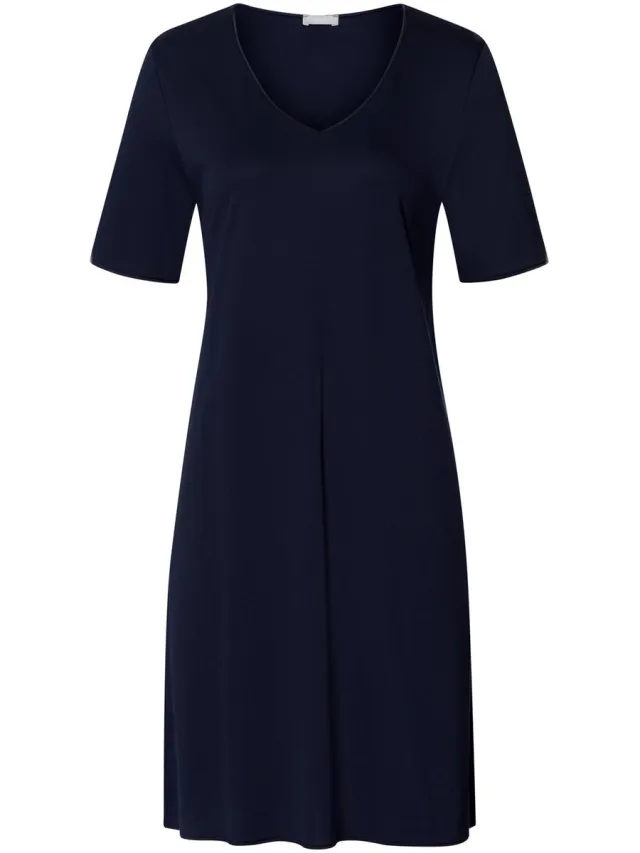 Hanro Dames nachthemd Cotton Silk diep marineblauw