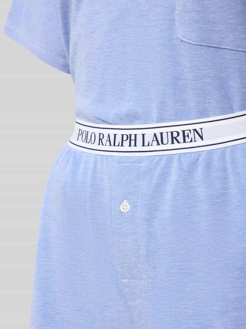Polo Ralph Lauren Pyjama met logostitching, model 'OXFORD' blauw, foto 3