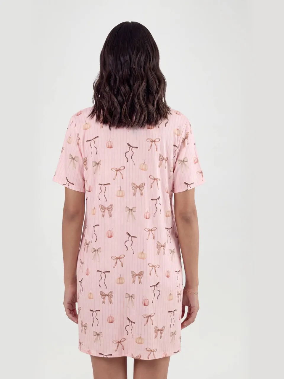 boohoo Dames Zwangerschaps Nachthemd Met Pompoen En Strik Print roze, foto 2