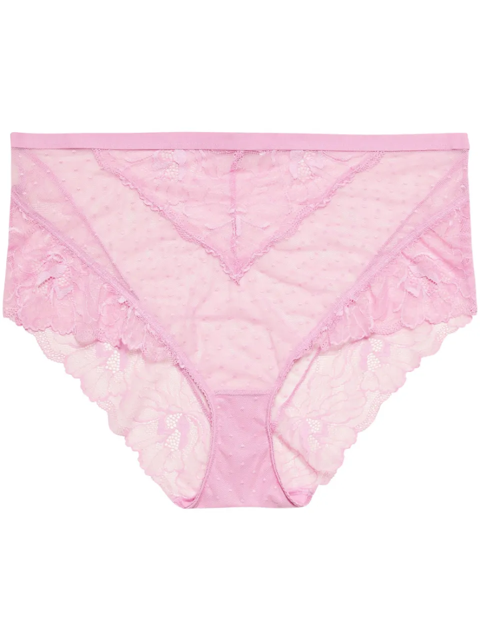 Yours Roze Brazilian Slip Met Bloemenkant-52, foto 5