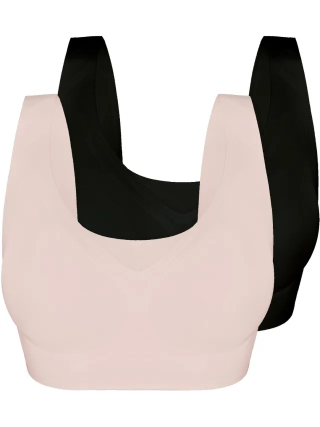 Sassa 2-pack Bustiers Bonded Micro zwarte naakt