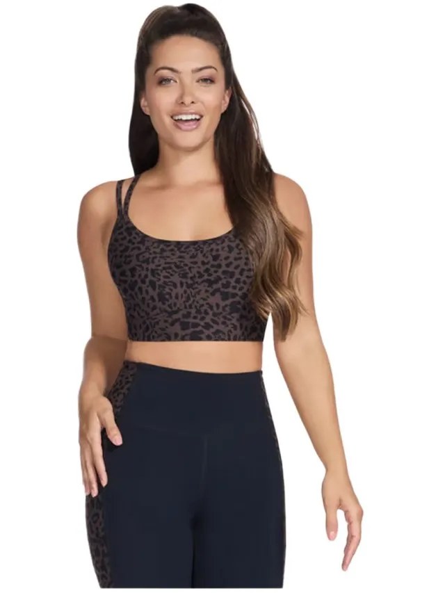 Skechers GOwalk Cheetah Sportbeha voor Dames – Zwart (BR51-CHT) veelkleurig