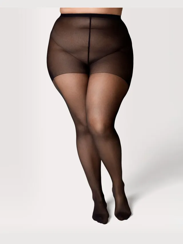 HEMA Panty antiladder curvy 20 denier mat zwart (zwart)