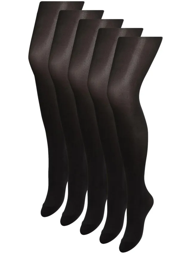Next Dames - Set van 5 ondoorschijnende panty's van 40 denier - Zwart Black