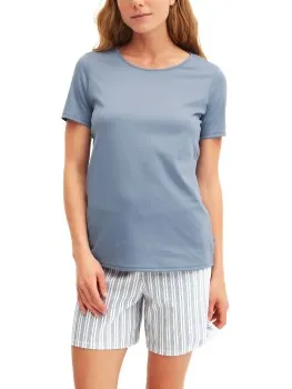 Calida Striped Dreams Short Pyjama Blauw