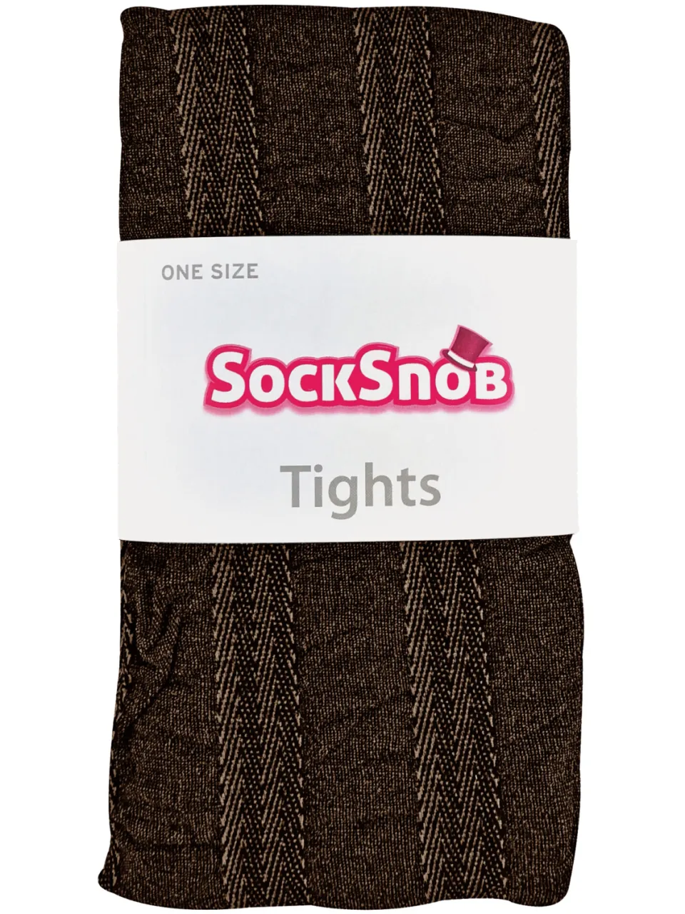 Sock Snob Dames80 denier ondoorzichtig patroon panty's - Stripe Bruin, foto 2