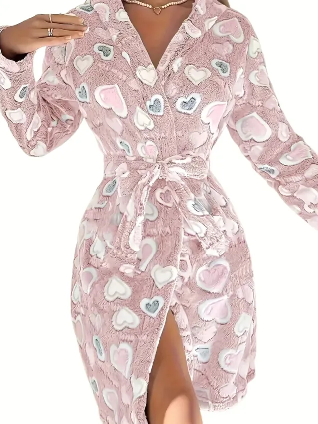 Currero Badjas Dames - Fleece - Katoen - Badstof - Sauna - Hamam - Wafel - Bathrobe - Duster - Ochtendjas - Spa - Kimono - Roze