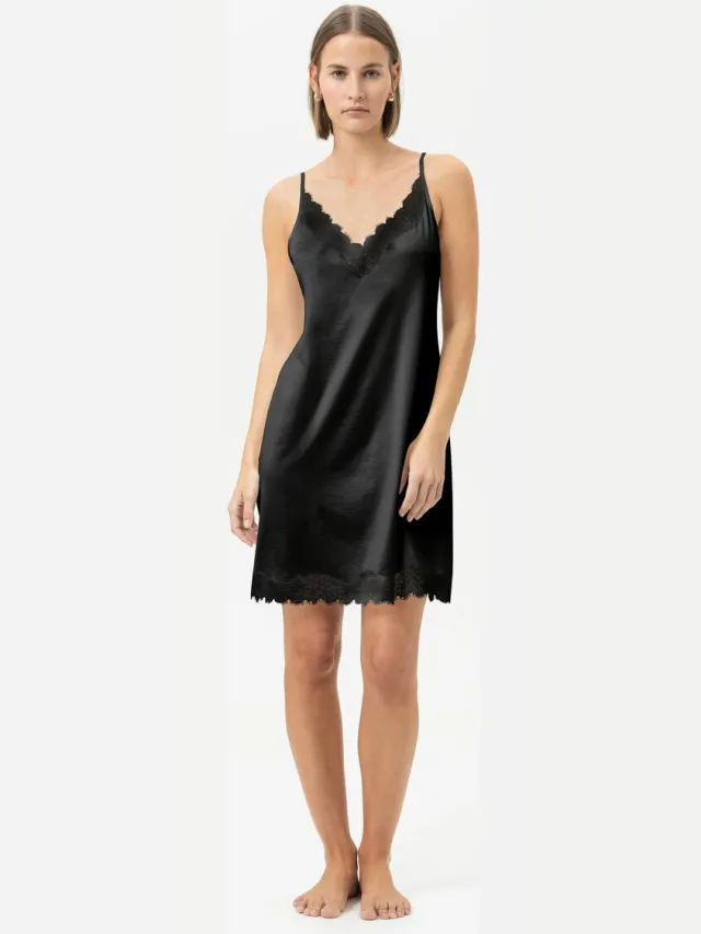 Mey Negligé Pure Shine Lace Kort Zwart - Zwart