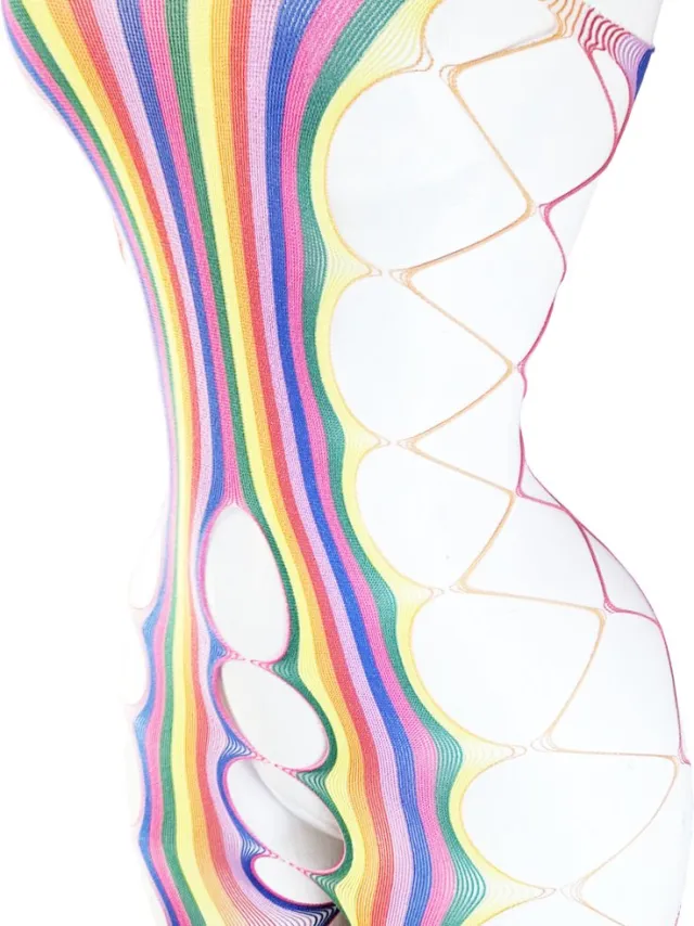 BamBella ® - Panty pak -Onesize - body suit - Dames - Onesize - Erotische jumpsuit van kant lingerie regenboog carnaval feest