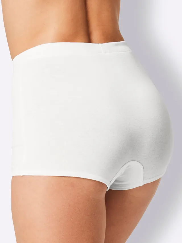 Panty 2x wit + 2x grijs gemêleerd