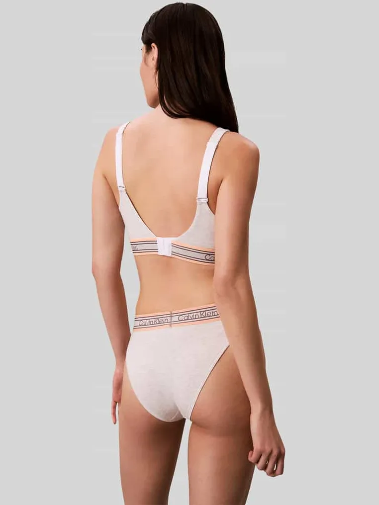 Calvin Klein Bralette van katoenmix met logo in band lichtgrijs gemêleerd, foto 3