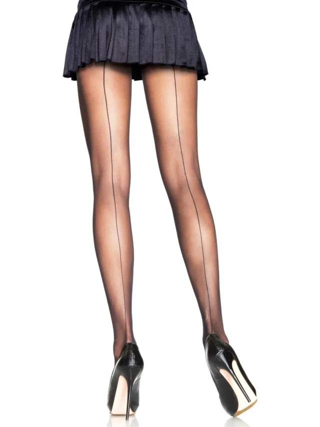 Leg Avenue Backseam Pantyhose + ["Zwart"]