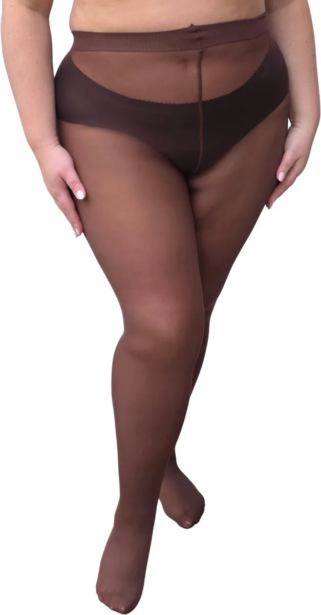 Pamela Mann Panty 30 Den 48-50 donkerbruin grote maat Pamela Mann