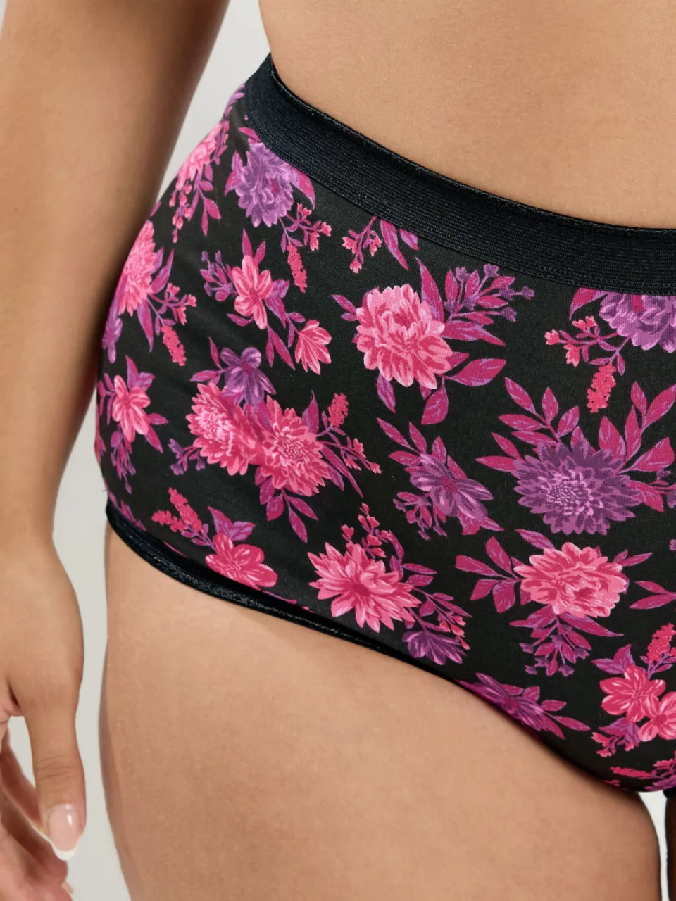 Yours Yourset Set Van 5 Paarse Maxislips Met Bloemenprintsize 46-48, foto 3