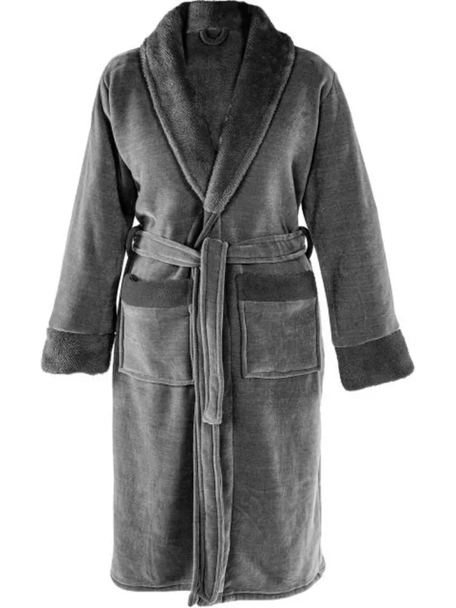 Tiseco HOME STUDIO - Badjas - CHENILLE - 100% polyester - Grijs GREY