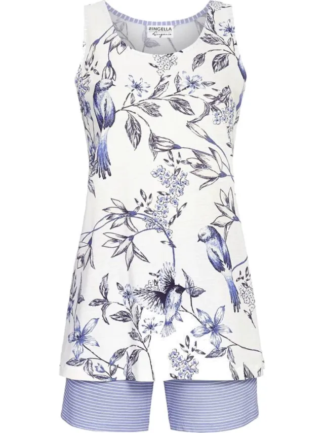 Ringella Dames shortama kolibrie Ringella - Blauw - Maat - 38