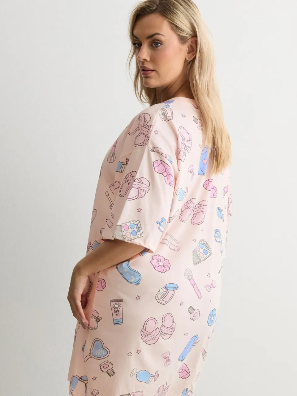 Yours Roze Meisjesachtige Print Tshirt Nachthemd-44, foto 3