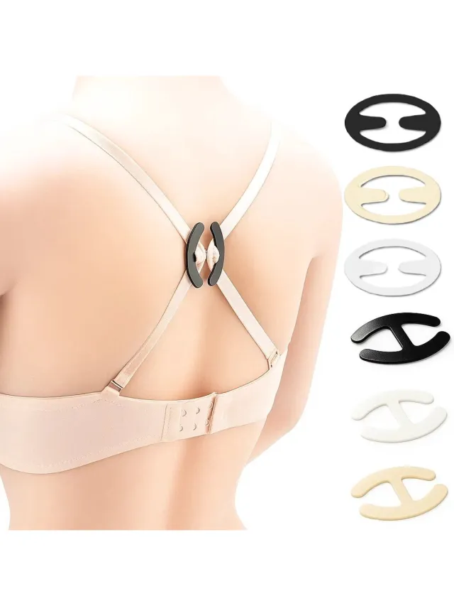 Cheaperito Set Van 6 BH Clips I Onzichtbare Beha Gesp I BH Band Houder I BH accessoire I 3 Kleuren I 2 Varianten zwart, wit en beige