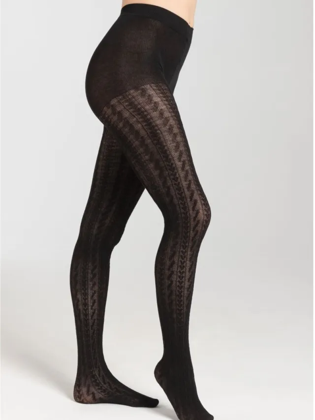 S.Oliver , Knusse panty, gebreide panty, warm black