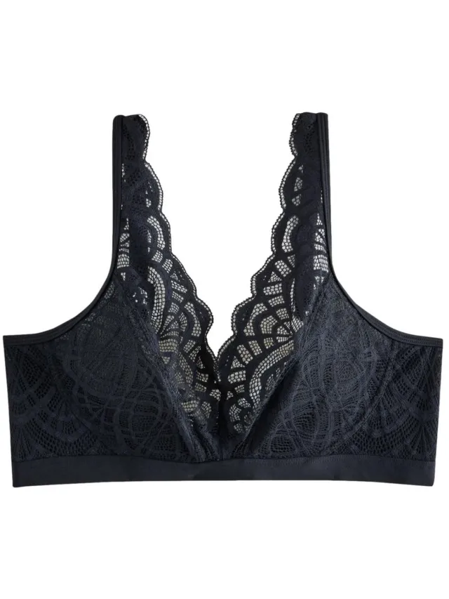 Next Dames - B-H beha zonder beugels met kant en volledige ondersteuning - Zwart Black