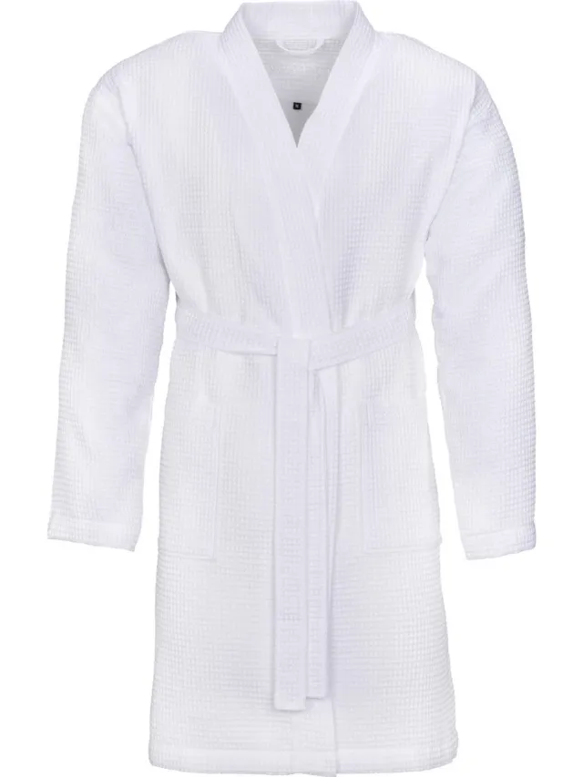 Vossen Badjas Comfort Line ROM - Pique Weiss L - Sauna Badjas Wit