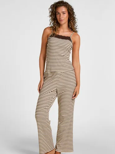 Hunkemöller Pyjama Set met Kant Bruin