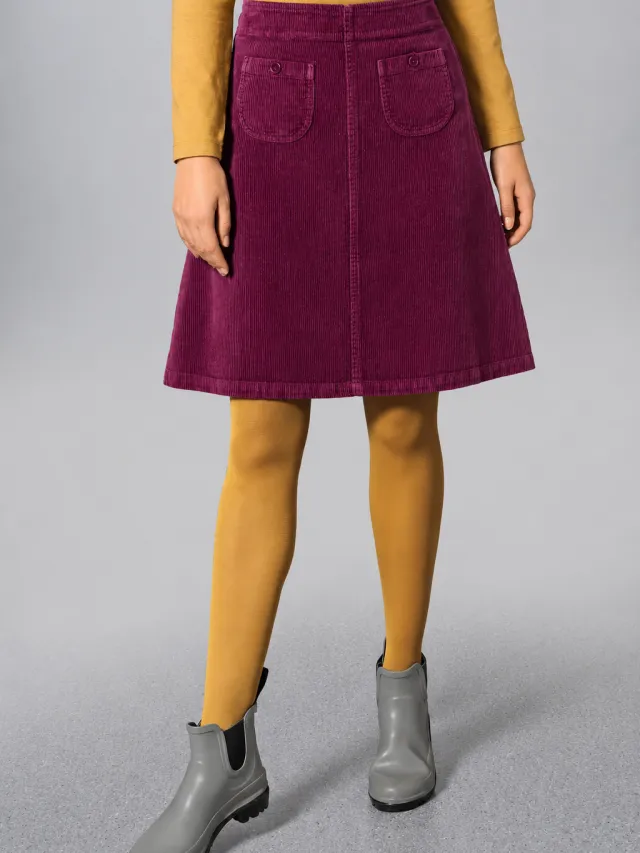 HempAge dames vegan Rok Simple Cord Wijnrood
