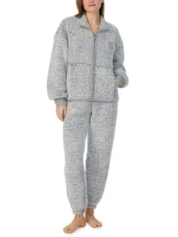 Dkny Chill In Style Zip Top Jogger Set Beige,Zwart,Grijs