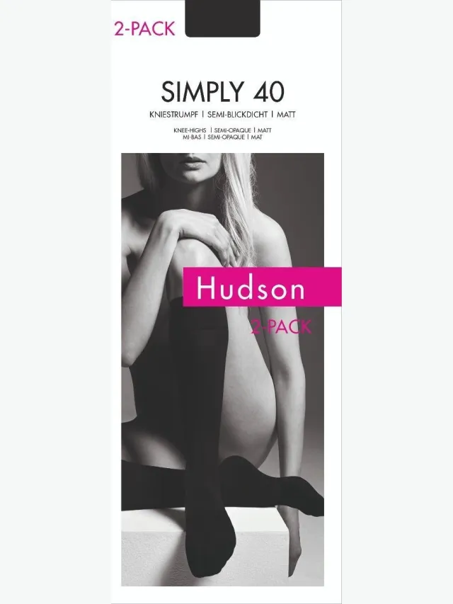 Hudson Simply 40 kniekous 2 pack (020443) 5 Zwart