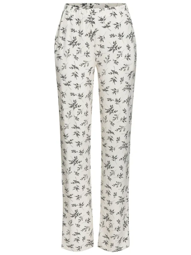 Pyjama crème/crème gebloemd