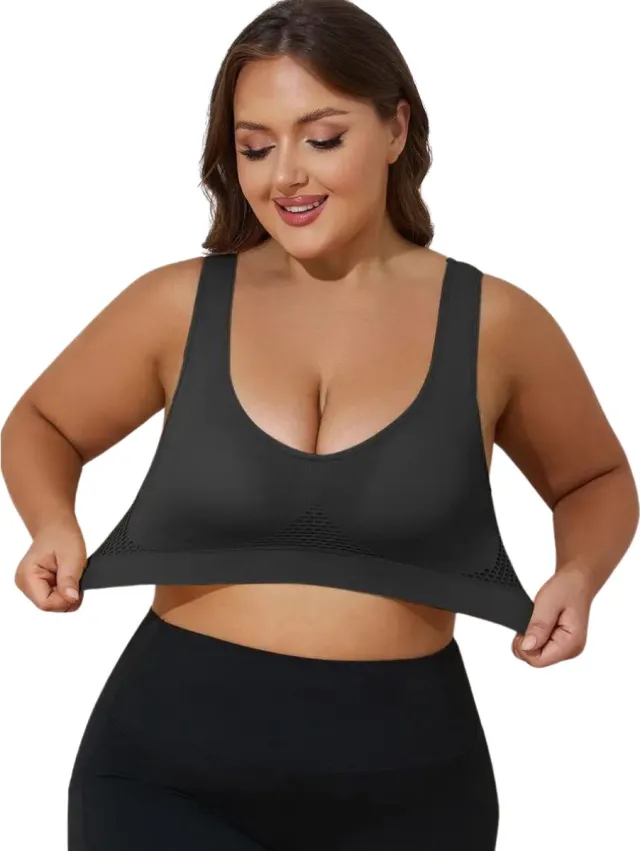 Bovista BH Zonder Beugel - Zonder Bandjes - Push-up Bh's - Comfort Beha - Comfortabel - Sterk - Dames - Plus Size - Zwart