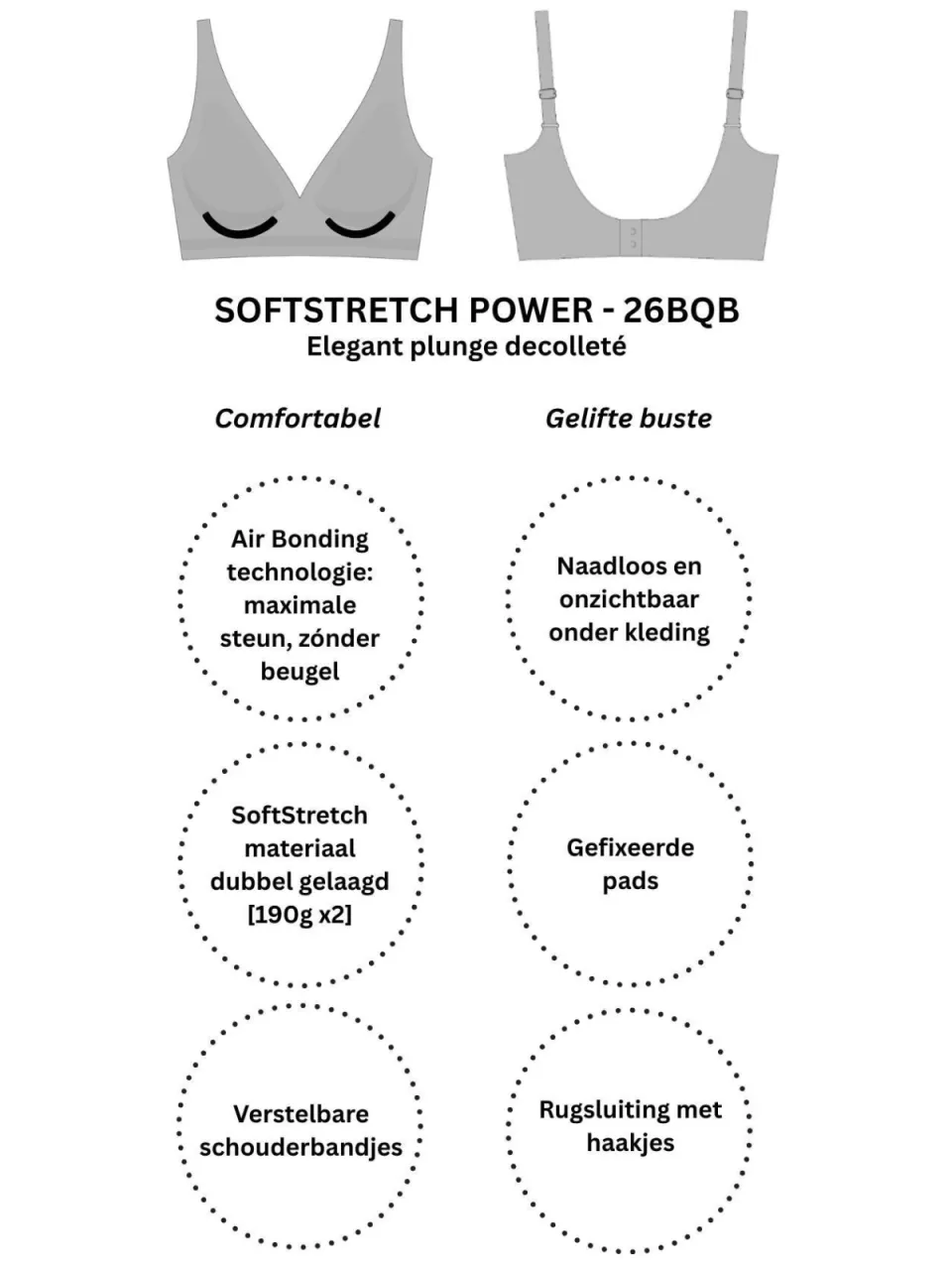 Chantelle Soft Stretch Power bh zonder beugel zwart, foto 3