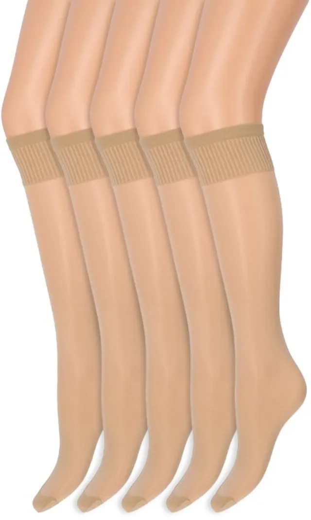 Marianne Drukvrije pantykousen | Lycra | 20 Denier | Merk: Marianne | Maat: One Size | Kleur: Sekt | 5 Paar Beige