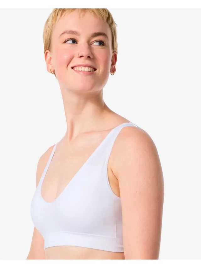 HEMA Top zonder beugel naadloos wit (wit)