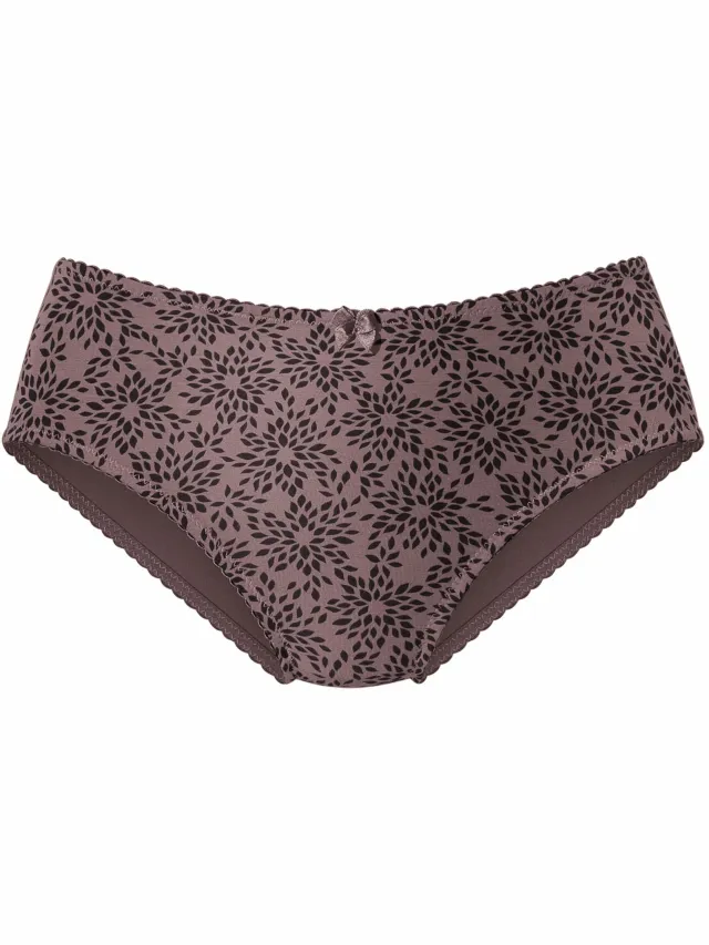 slip taupe met zwart bloemenmotief, foto 2