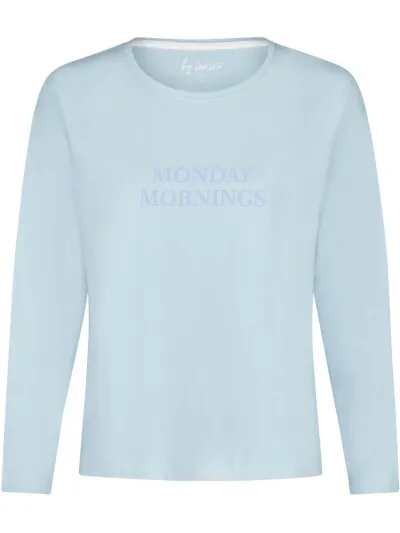 By Louise Dames pyjama set lang blauw/wit gebloemd, foto 2