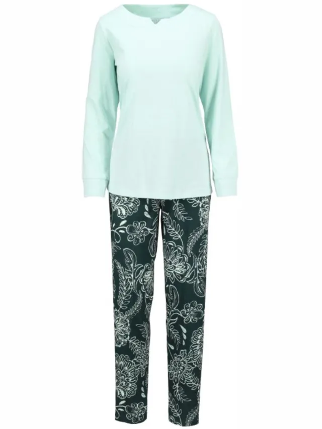 Ringella Katoenen dames pyjama lichtgroen Ringella - Groen - Maat - 48