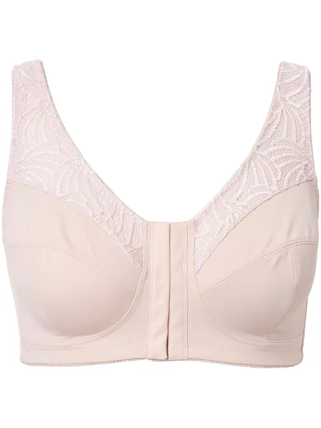 Ulla Popken Dames - comfortbeha Kelly zonder beugels sluiting voor C - D - Lichtbeige