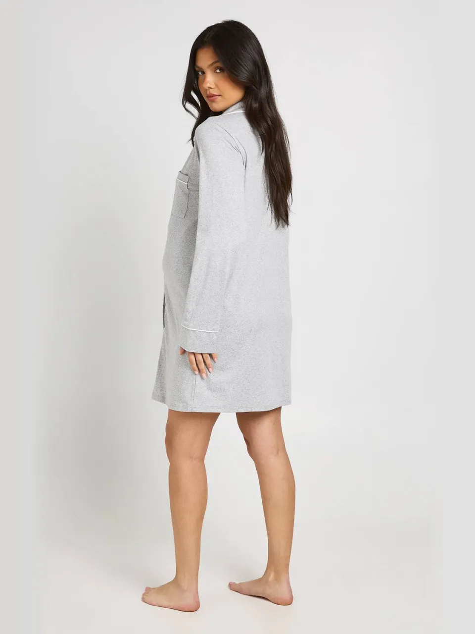 boohoo Dames Zwangerschapsnachthemd Met Biesdetail grijze mergel, foto 2