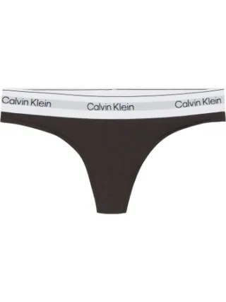 Calvin Klein 2 stuks Modern Cotton Naturals Thong * Actie * Bruin,Zwart