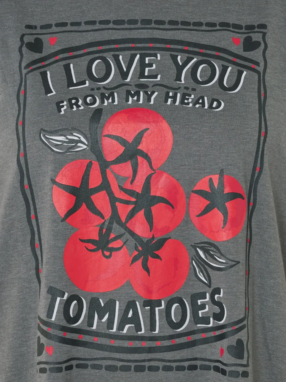 Yours Grijs I Love You From My Head Tomatoes Nachthemd-52, foto 4