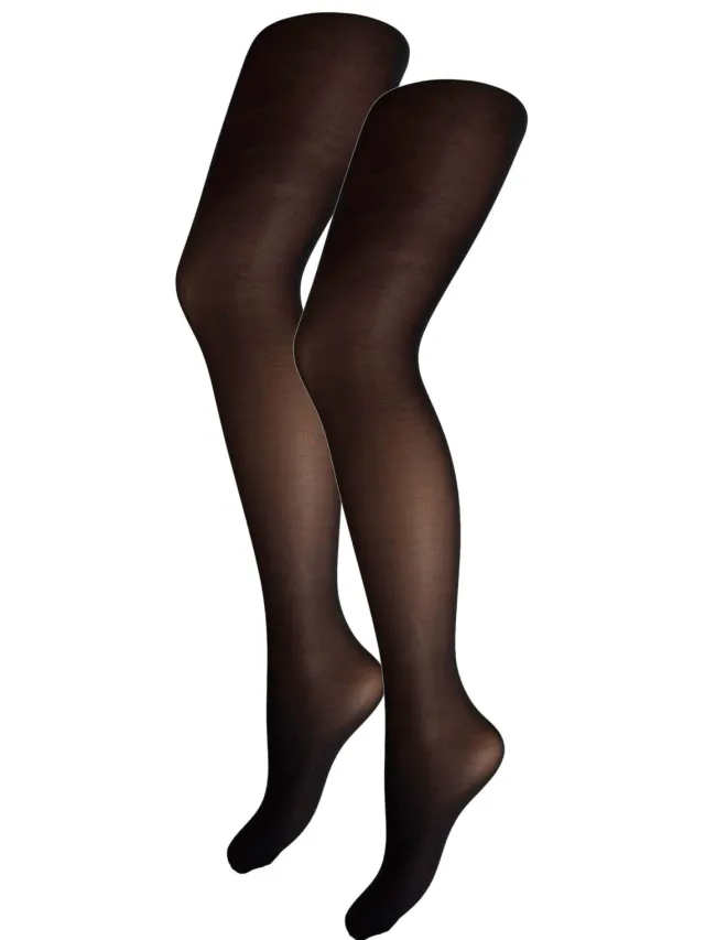 Pieces Nikoline panty 20 denier zwart 2-pack