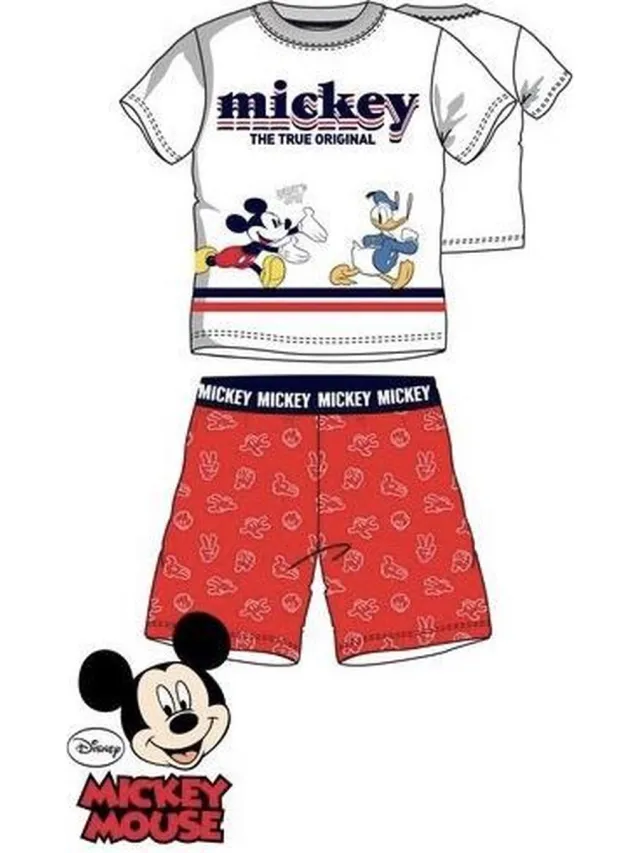 Disney Mickey Mouse pyjama shortama - wit/rood - maat 110/116 (6 jaar)