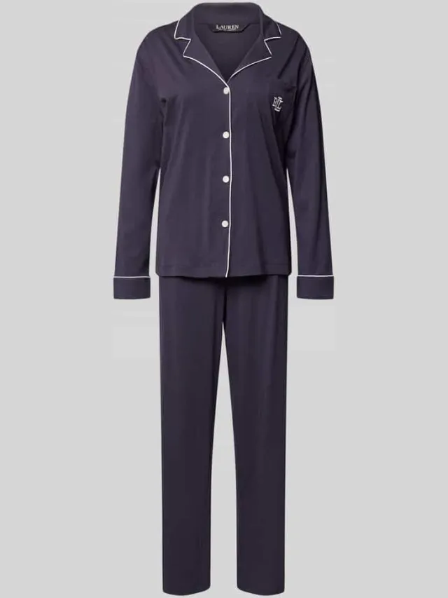 Lauren Ralph Lauren Pyjama van katoen-modalmix Marineblauw