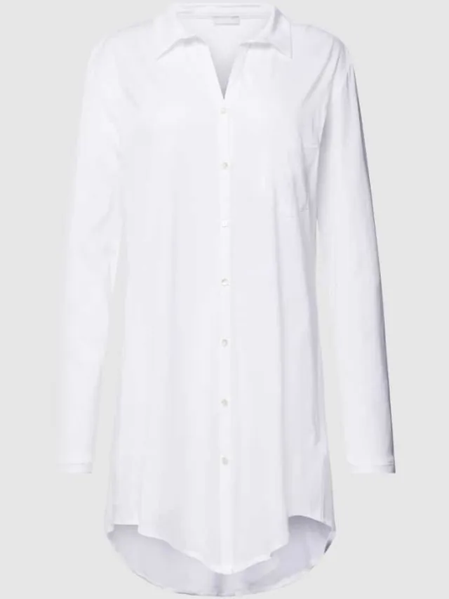Hanro Nachthemd met effen design en knoopsluiting Wit