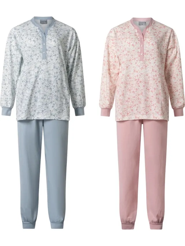 Lunatex 2 dames pyjama's 124234 - ocean blue en roze BLAUW EN ROZE