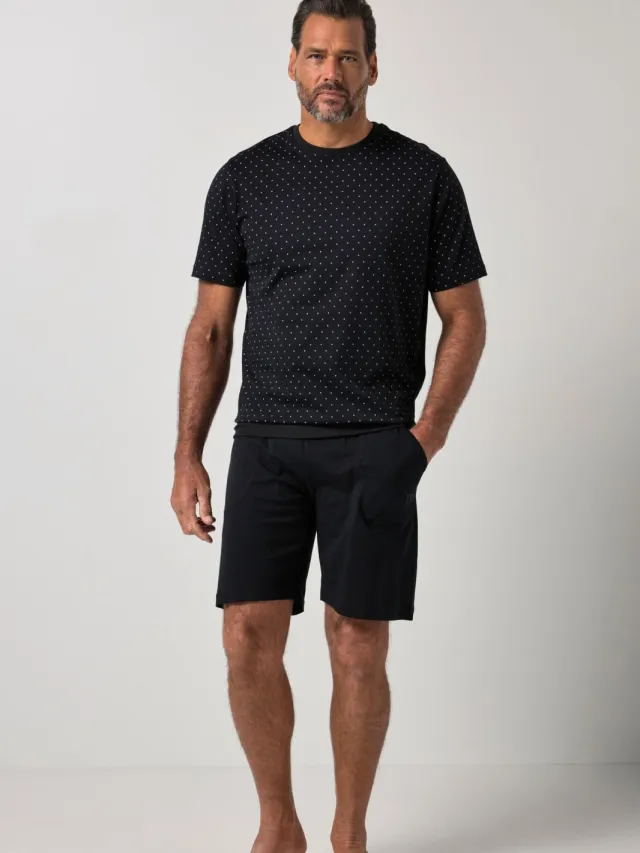JP1880 Bauchfit pyjama marineblauw zwart